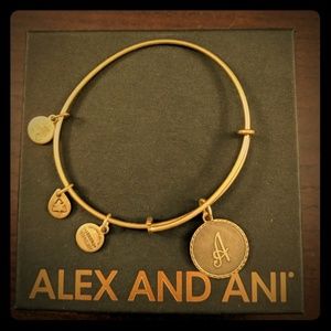 Alex and Ani Gold Tone Initial A Bracelet